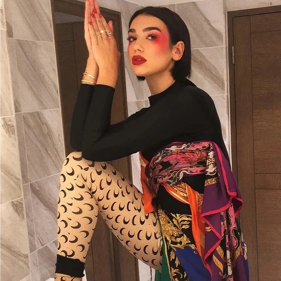 MARINE SERRE • Moon Print Turtleneck Second Skin Top - Picture 11 of 16